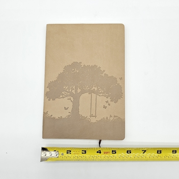 Tree of Life Faux Leather Journal Bamboo Pen Inspirational Bookmark Set Tan Gree - Picture 9 of 12